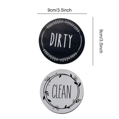 Dishwasher Round Magnet Clean Dirty Sign Double-Sided Dishwasher Magnet Cover(Gray White) - Dish Washers & Accessories by PMC Jewellery | Online Shopping South Africa | PMC Jewellery