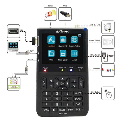 SATLINK SP-2100 HD Finder Meter Handheld Satellite Meter(UK Plug) - Satellite Finder by SATLINK | Online Shopping South Africa | PMC Jewellery