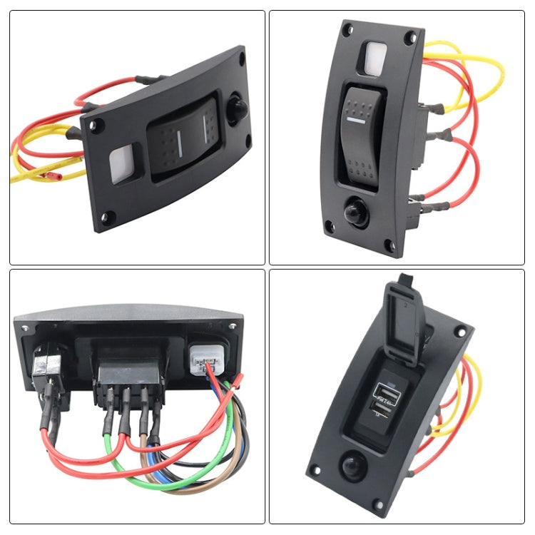 Marine Self-Locking Resetting Switch With Overload Protection Indicator Light Square 5V 3.4A Car Charging Panel - Marine Accessories & Parts by PMC TechLife | Online Shopping South Africa | PMC TechLife | Buy Now Pay Later Mobicred