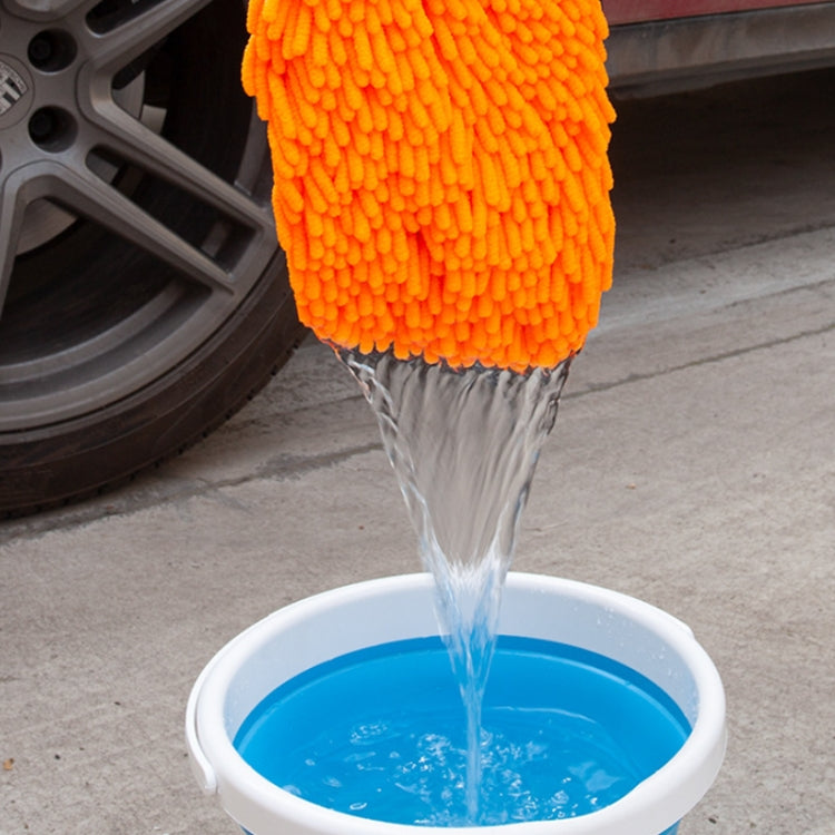 2pcs Car Chenille Coral Fleece Car Wash Double Sided Thick Gloves(Orange) - Car washing supplies by PMC Jewellery | Online Shopping South Africa | PMC Jewellery | Buy Now Pay Later Mobicred