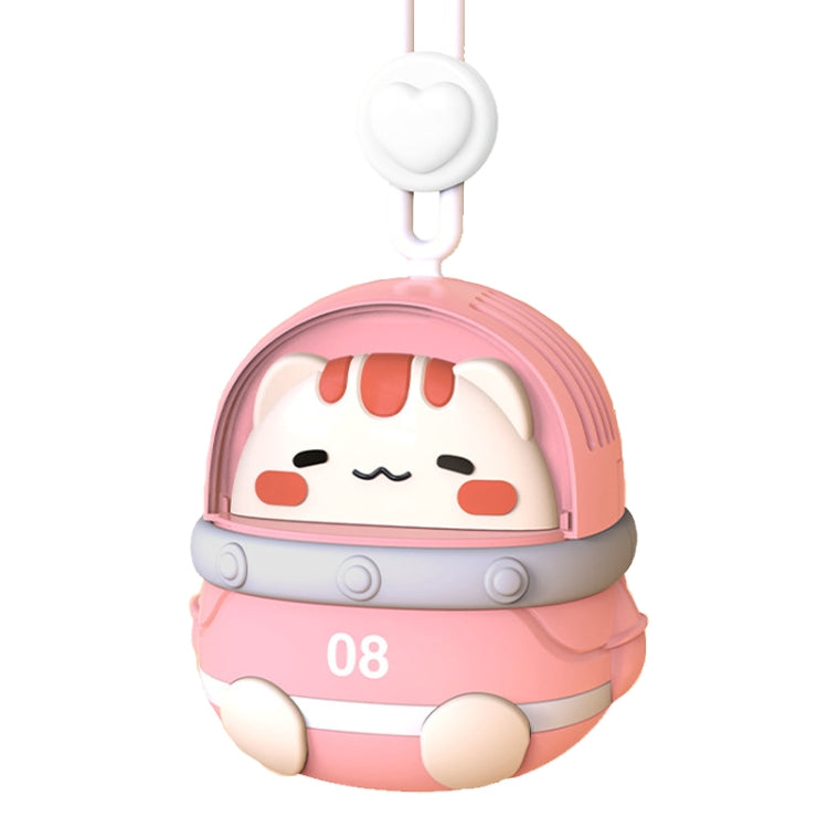 CS1327 Small USB Charging Cartoon Hanging Neck Fan Portable Leafless Silent Mini Fan(Cat) - Electric Fans by PMC TechLife | Online Shopping South Africa | PMC TechLife | Buy Now Pay Later Mobicred