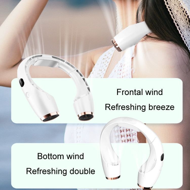 USB Charging Big Wind Cooling Leafless Hanging Neck Fan(Blue) - Electric Fans by PMC TechLife | Online Shopping South Africa | PMC TechLife | Buy Now Pay Later Mobicred