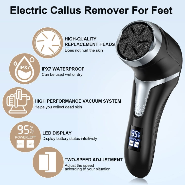 JD-510 Rechargeable Electric Foot Callus Remover with Vacuum Cleaner 10 In 1 Kit White - Grinding Tools & Accessories by PMC Jewellery | Online Shopping South Africa | PMC Jewellery | Buy Now Pay Later Mobicred