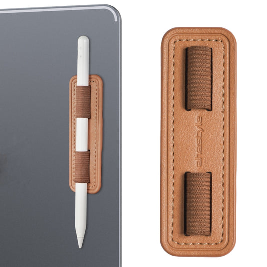 AhaStyle PT184 Adhesive PU Leather Pen Holder(Brown) - Pencil Accessories by AhaStyle | Online Shopping South Africa | PMC Jewellery | Buy Now Pay Later Mobicred