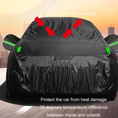 190T Silver Coated Cloth Car Rain Sun Protection Car Cover with Reflective Strip, Size: Y-XL - PE Material by PMC Jewellery | Online Shopping South Africa | PMC Jewellery | Buy Now Pay Later Mobicred