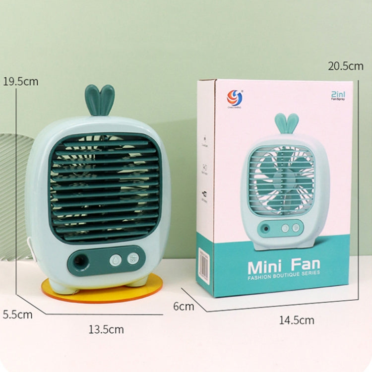 1315 Spray Humidification Hydrating Cartoon Fan USB Charging Desktop Fan(Bunny Green) - Electric Fans by PMC Jewellery | Online Shopping South Africa | PMC Jewellery | Buy Now Pay Later Mobicred