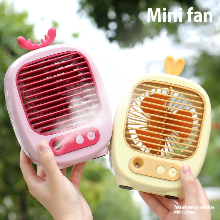 1315 Spray Humidification Hydrating Cartoon Fan USB Charging Desktop Fan(Bunny Pink) - Electric Fans by PMC TechLife | Online Shopping South Africa | PMC TechLife | Buy Now Pay Later Mobicred