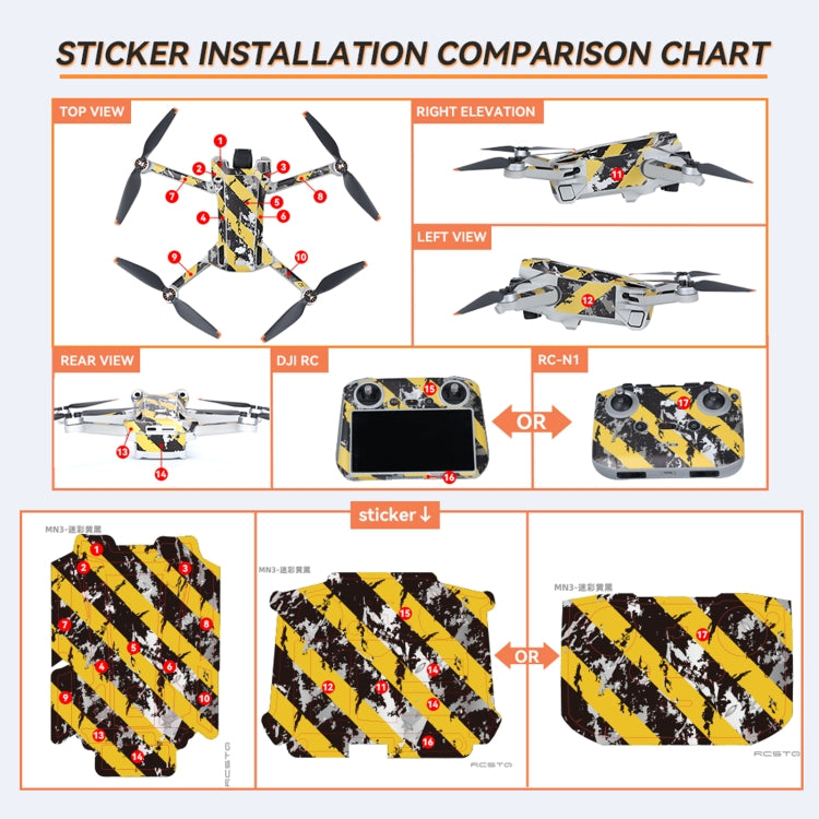 For DJI Mini 3 Pro Remote Control Body Sticker ,Spec: RC With Screen(Camouflage) - Stickers by RCSTQ | Online Shopping South Africa | PMC Jewellery | Buy Now Pay Later Mobicred