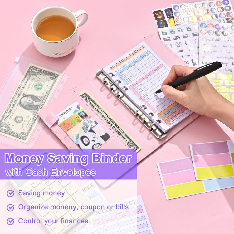 A6 Mandala Binder Financial Plan Notebook PU Leather Cash Budget Book(Fantasy Purple) - Notebooks by PMC TechLife | Online Shopping South Africa | PMC TechLife