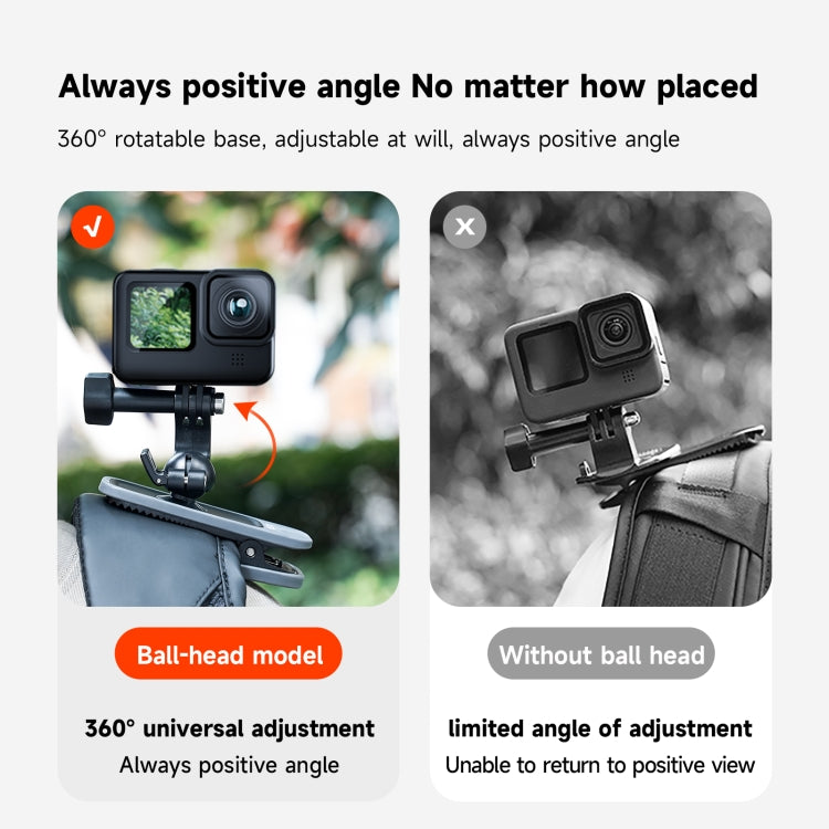 TELESIN 360 Degree Rotation Magnetic Backpack Clip Clamp Mount For Action Camera - Backpack Clip by TELESIN | Online Shopping South Africa | PMC Jewellery | Buy Now Pay Later Mobicred