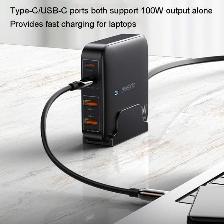 Yesido YC41 100W Desktop Charger 1.5M Plug Line Multi-Mouth Travel Charger(UK Plug) - USB Charger by Yesido | Online Shopping South Africa | PMC Jewellery