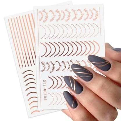 Gold Silver Manicure Stickers Imitation Metal Line Adhesive Nail Stickers(Stz-C033) - Nail Stickers by PMC Jewellery | Online Shopping South Africa | PMC Jewellery | Buy Now Pay Later Mobicred