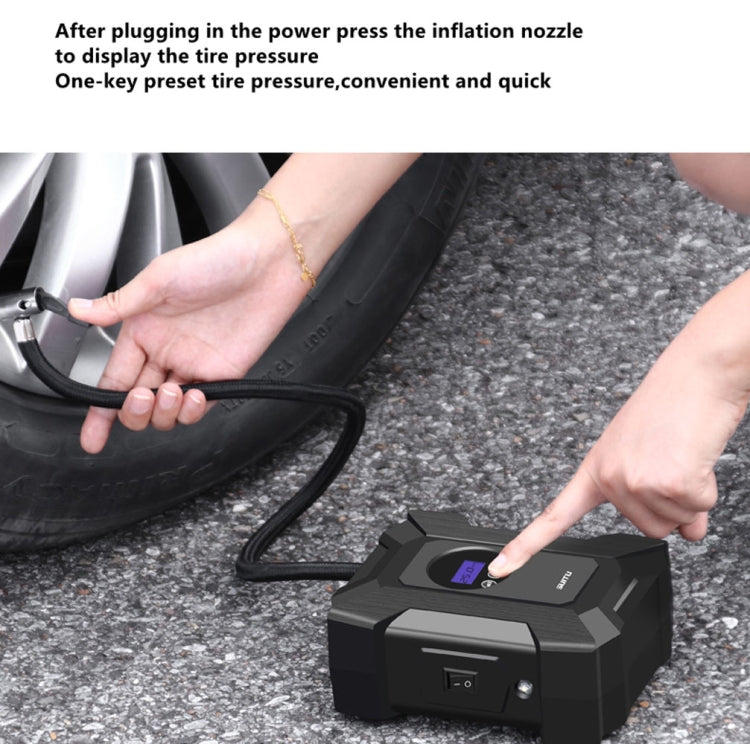 SUITU  ST-818  DC 12V Wired Car Air Pump Tire Inflator With LED Lighting Pointer Model+Toolbox - free shipping - PMC TechLife - Order now!