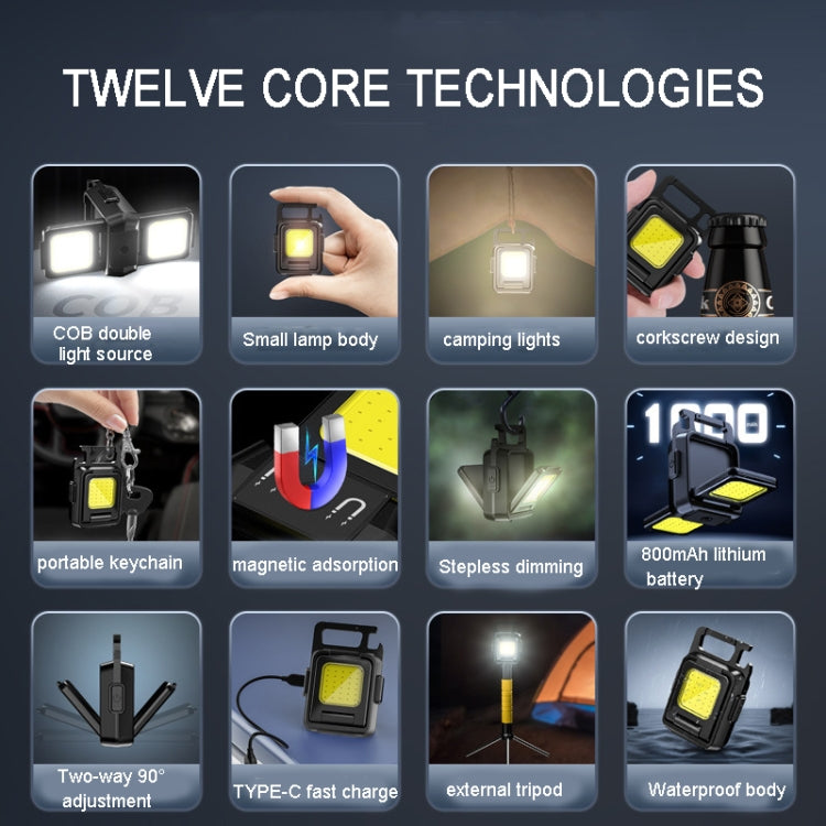 Double Sided COB Flashlight Mini Keychain Light Camping Light Without Stand - Mini Flashlight by PMC Jewellery | Online Shopping South Africa | PMC Jewellery | Buy Now Pay Later Mobicred