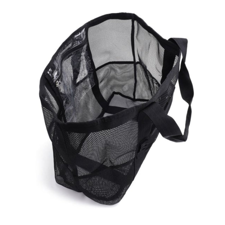 Large Capacity Mesh Swimming Tote Beach Bag(Black) - Storage Bags by PMC Jewellery | Online Shopping South Africa | PMC Jewellery