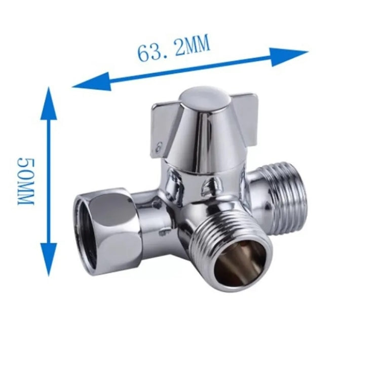 Double Handle Brass 3 Way Shower Arm Diverter Valve Hand Held Showerhead Shower Splitter - Shower Head by PMC TechLife | Online Shopping South Africa | PMC TechLife