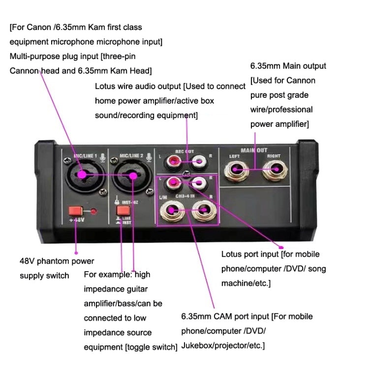 G4-M1 4-way Mixer with Wireless Microphone Effect Device Small K Song Recording Bluetooth Mixer - Live Sound Effects Processors by PMC Jewellery | Online Shopping South Africa | PMC Jewellery | Buy Now Pay Later Mobicred