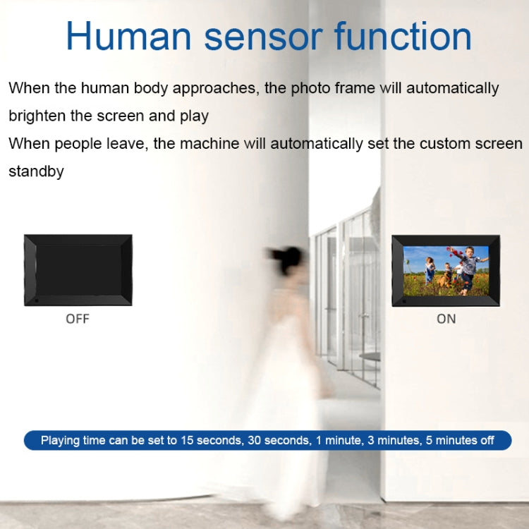 JT101F-C01 10.1-Inch Smart Touch Electronic Photo Frame With Human Sensor Function, US Plug - 11 inch Below by PMC TechLife | Online Shopping South Africa | PMC TechLife | Buy Now Pay Later Mobicred