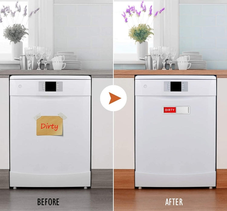 Dishwasher Magnet Clean Dirty Sign Double-Sided Refrigerator Magnet(Silver White Coffee Horizontal Wood Grain) - Dish Washers & Accessories by PMc TechLife | Online Shopping South Africa | PMc TechLife | Buy Now Pay Later Mobicred