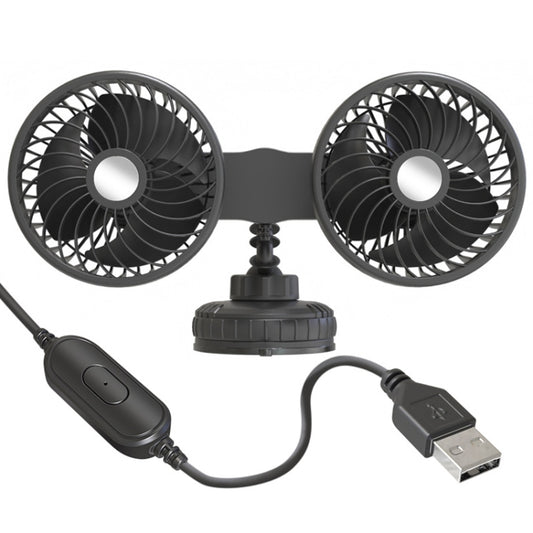 F6026 Large Suction Cup Vehicle-Mounted Double-Head Fan, Model: USB - Heating & Fans by PMC Jewellery | Online Shopping South Africa | PMC Jewellery