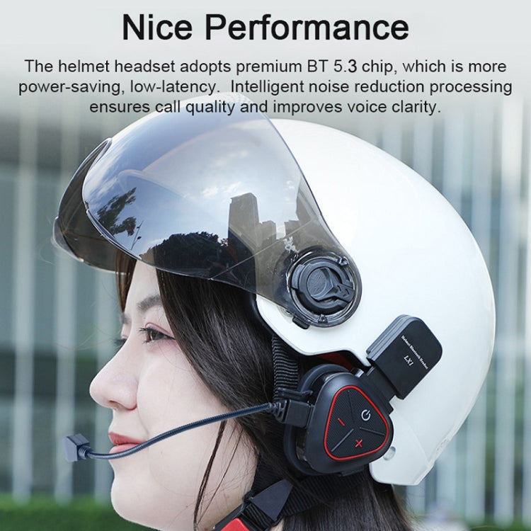 LX1 Motorcycle Half Helmet Waterproof Wireless 5.3 Bluetooth Headset, Version: English(Classic Green) - Motorcycle Walkie Talkie by PMC Jewellery | Online Shopping South Africa | PMC Jewellery | Buy Now Pay Later Mobicred