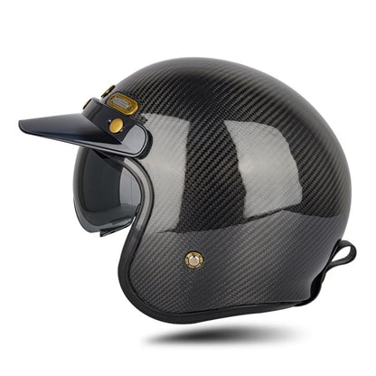 SOMAN Motorcycle Four Seasons Carbon Fiber Half Helmet, Color: Bright Carbon Fiber(M) - Helmets by SOMAN | Online Shopping South Africa | PMC Jewellery | Buy Now Pay Later Mobicred