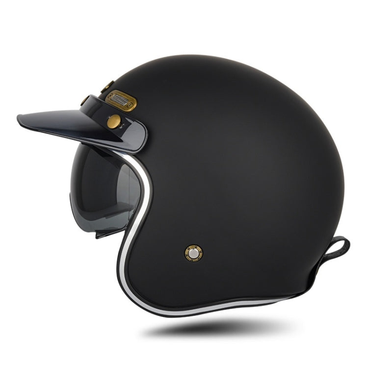 SOMAN Motorcycle Four Seasons Carbon Fiber Half Helmet, Color: FRP Matte Black(XXL) - Helmets by SOMAN | Online Shopping South Africa | PMC Jewellery | Buy Now Pay Later Mobicred