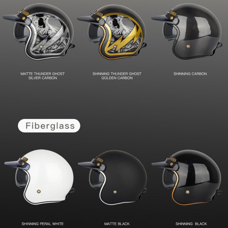 SOMAN Motorcycle Four Seasons Carbon Fiber Half Helmet, Color: FRP Bright Black(L) - Helmets by SOMAN | Online Shopping South Africa | PMC Jewellery | Buy Now Pay Later Mobicred