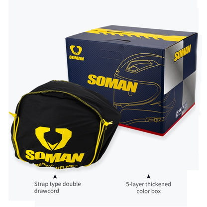 SOMAN Motorcycle Carbon Fiber Double Lens Thermal Safety Helmet, Size: S(Snake Carbon Fiber) - Helmets by SOMAN | Online Shopping South Africa | PMC Jewellery | Buy Now Pay Later Mobicred