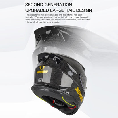 SOMAN Motorcycle Carbon Fiber Double Lens Thermal Safety Helmet, Size: XL(Cheetah Print) - Helmets by SOMAN | Online Shopping South Africa | PMC Jewellery | Buy Now Pay Later Mobicred