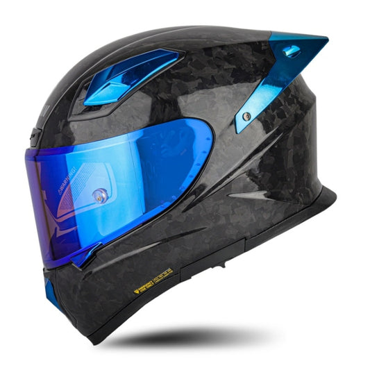 SOMAN Four Seasons Full Cover Motorcycle Helmet, Size: L(Cheetah Print Blue) - Helmets by SOMAN | Online Shopping South Africa | PMC Jewellery | Buy Now Pay Later Mobicred