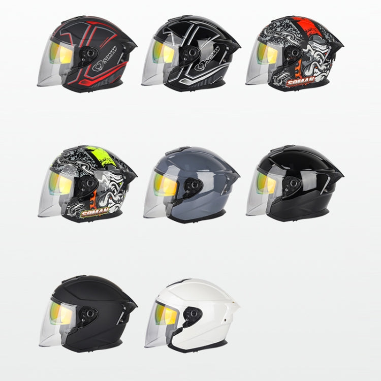 SOMAN Motorcycle Electric Bicycle Dual Lens Riding Helmet, Size: L(Cement Gray) - free shipping - PMC TechLife - Order now!