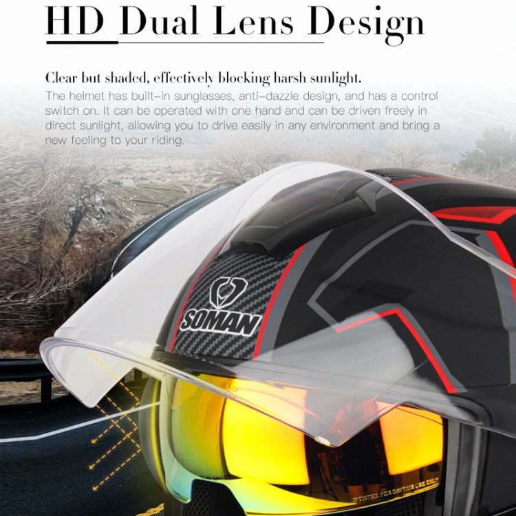 SOMAN Motorcycle Electric Bicycle Dual Lens Riding Helmet, Size: S(Pearl White) - free shipping - PMC TechLife - Order now!