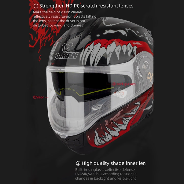 SOMAN Racing Motorcycle Double Lens Riding Safety Helmet, Size: XXL(Mobile Suit) - free shipping - PMC TechLife - Order now!