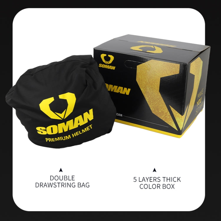 SOMAN Motorcycle Dual Lens Riding Peel-Off Full Coverage Helmet, Size: L(Matt Black) - free shipping - PMC TechLife - Order now!