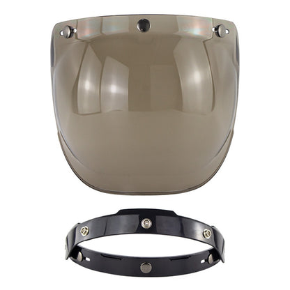 Motorcycle Helmet Three-Button Windproof Lens With Bracket(Light Tea) - Helmets by PMC Jewellery | Online Shopping South Africa | PMC Jewellery | Buy Now Pay Later Mobicred