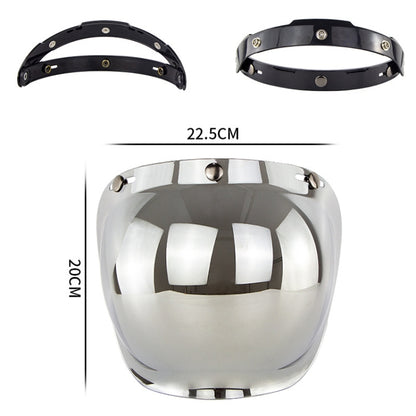 Motorcycle Helmet Three-Button Windproof Lens With Bracket(Silver Plated) - Helmets by PMC Jewellery | Online Shopping South Africa | PMC Jewellery | Buy Now Pay Later Mobicred