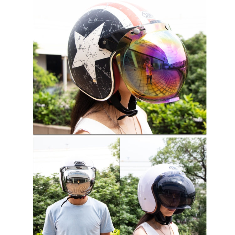 Motorcycle Helmet Three-Button Windproof Lens With Bracket(Rainbow) - Helmets by PMC Jewellery | Online Shopping South Africa | PMC Jewellery | Buy Now Pay Later Mobicred