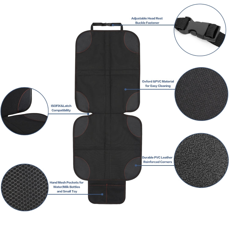 2pcs Child Car Seat Protector Non-Slip Base Material + Waterproof 600D Fabric(Red Line) - Seat Accessories by PMC TechLife | Online Shopping South Africa | PMC TechLife | Buy Now Pay Later Mobicred