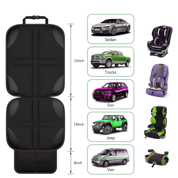 2pcs Child Car Seat Protector Non-Slip Base Material + Waterproof 600D Fabric(Red Line) - Seat Accessories by PMC TechLife | Online Shopping South Africa | PMC TechLife | Buy Now Pay Later Mobicred