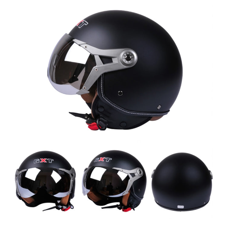 GXT Electric Vehicle Half Cover Helmet Four Seasons Retro Helmet, Size: M(Painted White Red Stripes) - Helmets by GXT | Online Shopping South Africa | PMC Jewellery | Buy Now Pay Later Mobicred