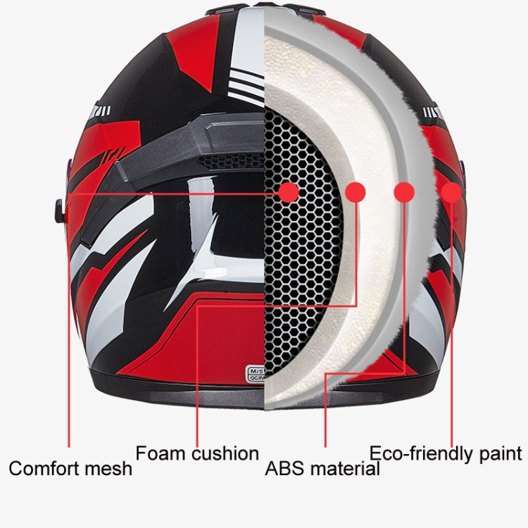GXT Electric Vehicle Four Seasons Sun Protection & Windshield Double Lens Helmet, Size: M(Bright Black Red) - free shipping - PMC TechLife - Order now!