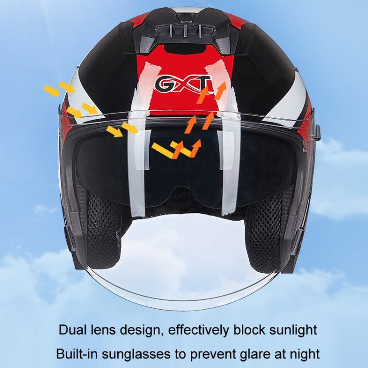 GXT Electric Vehicle Four Seasons Sun Protection & Windshield Double Lens Helmet, Size: XL(Bright White) - Helmets by GXT | Online Shopping South Africa | PMC TechLife | Buy Now Pay Later Mobicred