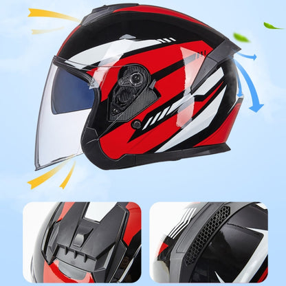 GXT Electric Vehicle Four Seasons Sun Protection & Windshield Double Lens Helmet, Size: M(Matt Black) - Helmets by GXT | Online Shopping South Africa | PMC Jewellery | Buy Now Pay Later Mobicred