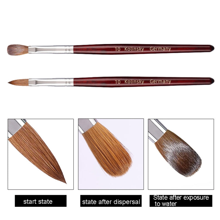 Red Wood Handle Kolinsky Hair Nail Art Brush No. 8 - Nail Art Equipment by PMC Jewellery | Online Shopping South Africa | PMC Jewellery | Buy Now Pay Later Mobicred