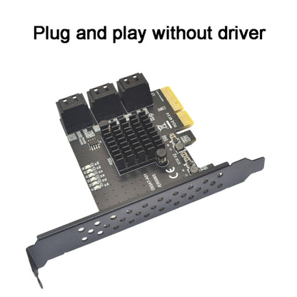 PCIE 1X To 8 Port  SATA 3.0 Adapter Expansion Card ASMedia ASM1166 Converter - Add-on Cards by PMC Jewellery | Online Shopping South Africa | PMC Jewellery