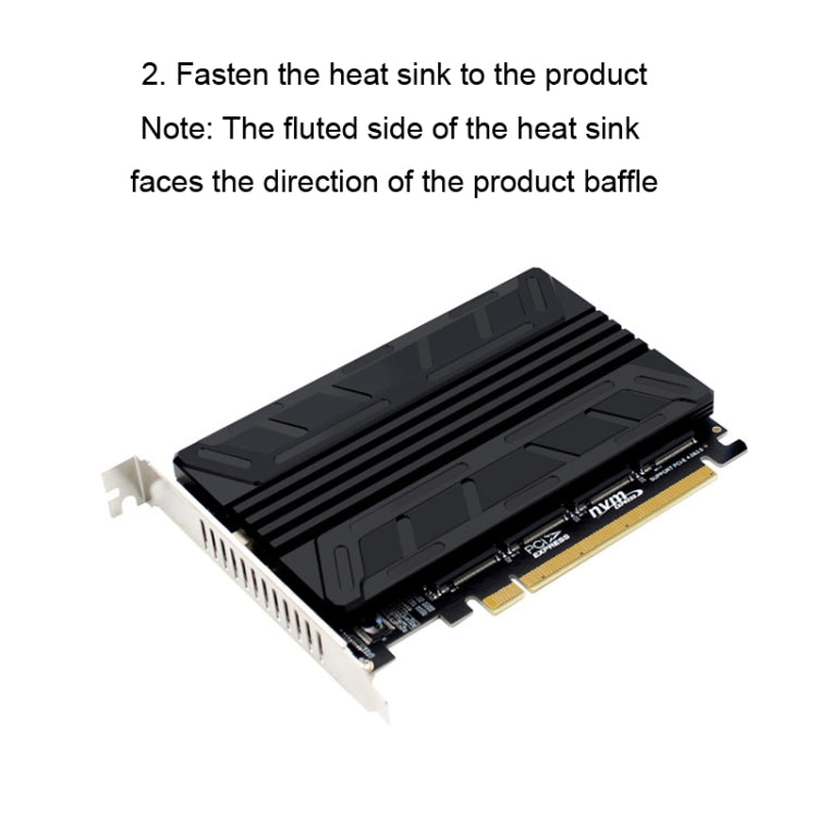 NVMe M.2 MKEY SSD RAID Array Motherboard PCIE Split Card Heatsink - Add-on Cards by PMC TechLife | Online Shopping South Africa | PMC TechLife