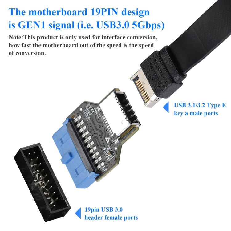 USB 3.0 19PIN Header to Type-E Front A-Key Interface Extend USB Ports to PC, Spec: Upward - Add-on Cards by PMC TechLife | Online Shopping South Africa | PMC TechLife | Buy Now Pay Later Mobicred