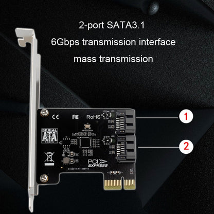 PCIE 2 Port SATA 3.0 Expansion Card 6Gbps Computer Desktop Chassis Conversion Card - Card Adapter by PMC Jewellery | Online Shopping South Africa | PMC Jewellery