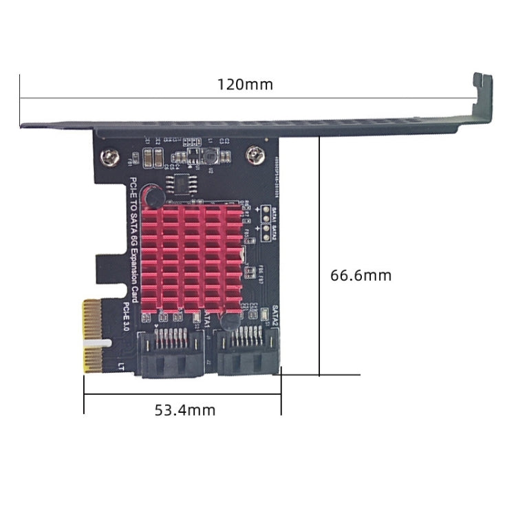 PCI-E 1X GEN3 To SATA3.0 Expansion Card 2 Ports 6Gbps Transfer Expansion IPFS Hard Disk - Add-on Cards by PMC Jewellery | Online Shopping South Africa | PMC Jewellery | Buy Now Pay Later Mobicred